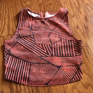 Pink and black crop top